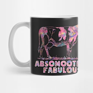 Absomootely fabulous cow floral pink and black Mug